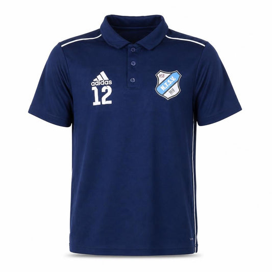 adidas Boys Blue Polo Top L Short Sleeve Football