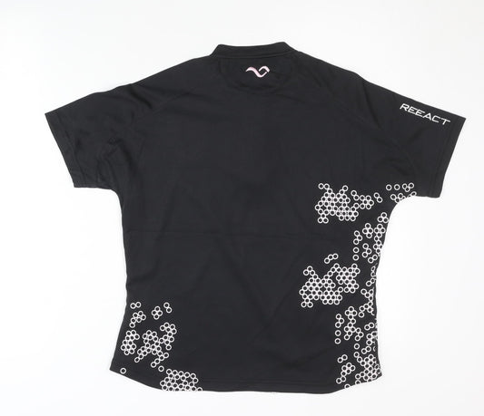 Reeact Women's Black Pullover M Short Sleeve Top