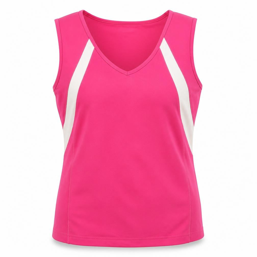Shamp Women's Pink V-Neck Tank Top, Size 16