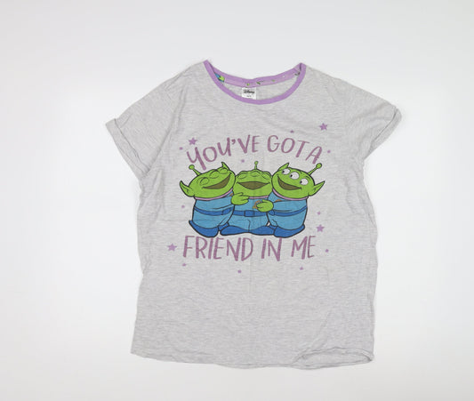 Disney Teens Grey T-Shirt Size 16 Plus Crew Neck