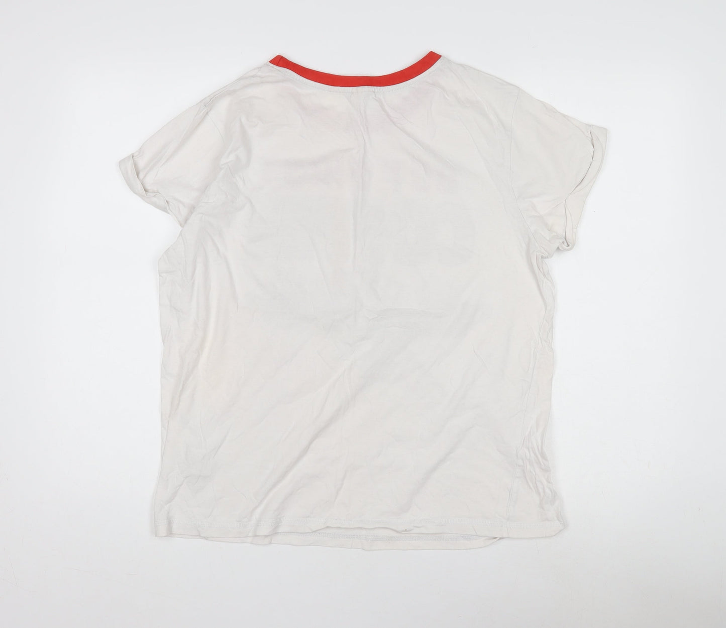 FRIENDS Women's White Graphic Ringer T-Shirt Size 16