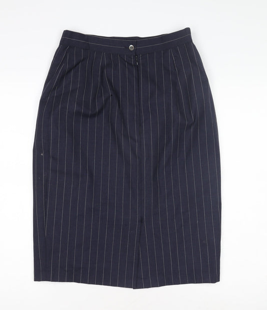 Carla Carini Women's Blue Striped Pencil Skirt Size 12