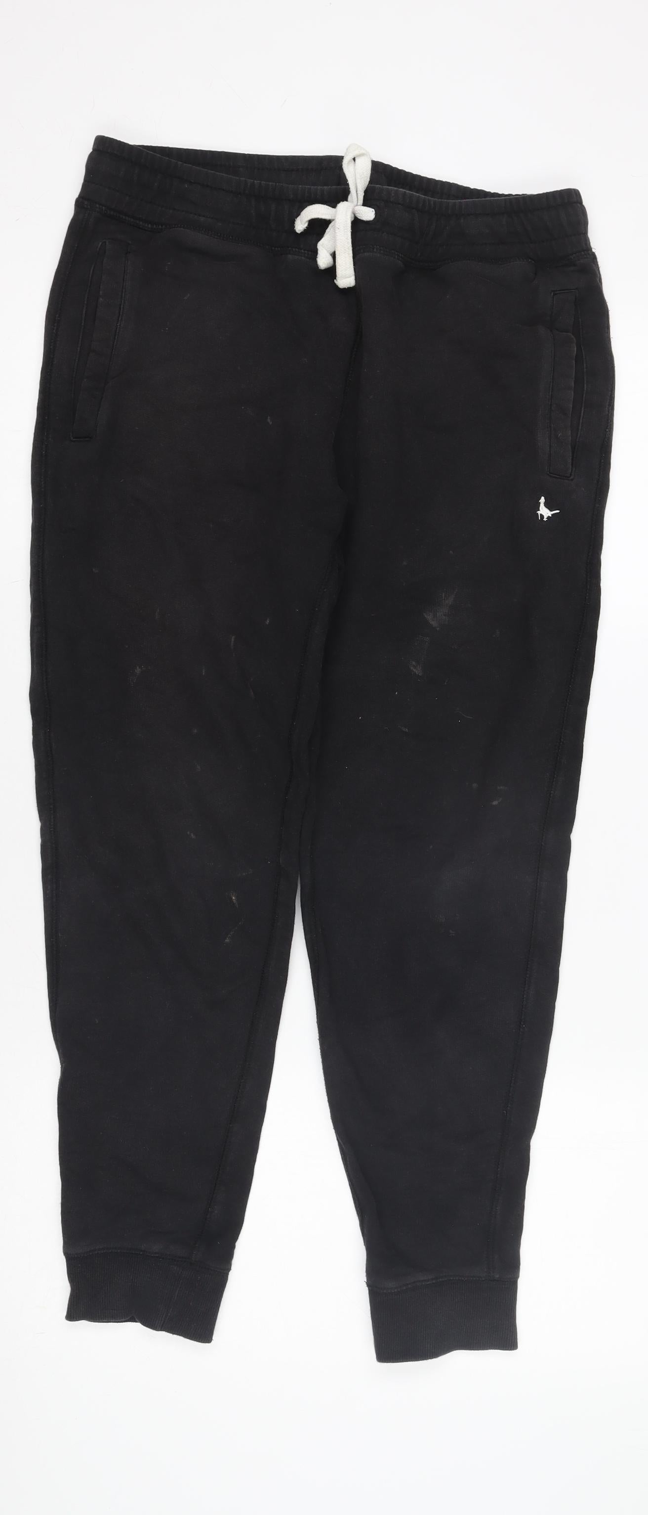 Jack Wills Men's Black Joggers, Size M, Casual Style