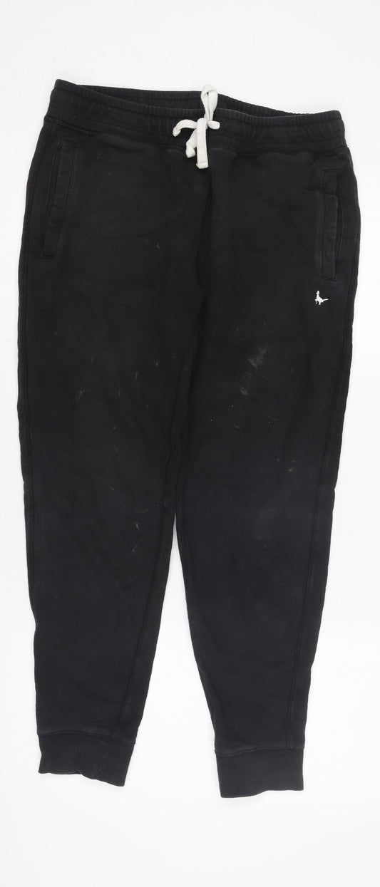 Jack Wills Men's Black Joggers, Size M, Casual Style