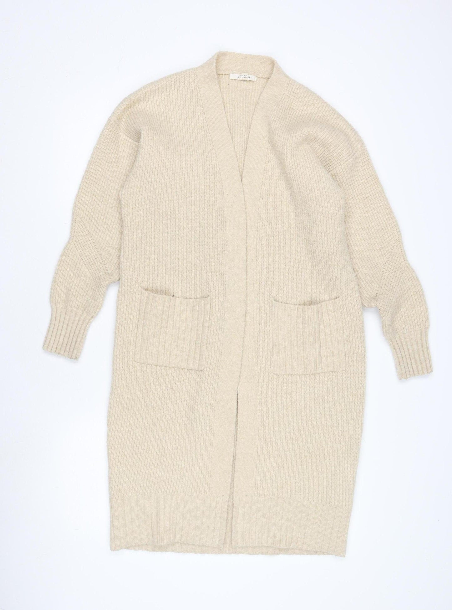 White Stuff Women's Beige Open Front Cardigan Size 12
