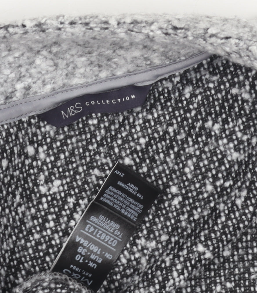 Marks and Spencer Women's Grey Wool Overcoat Size 10