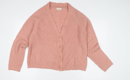 Fat Face Women's Pink Cardigan, UK 14, V-Neck
