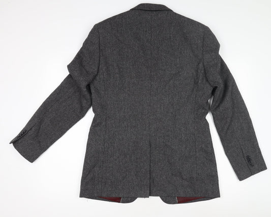 Merc London Grey Wool Men's Blazer Jacket 38