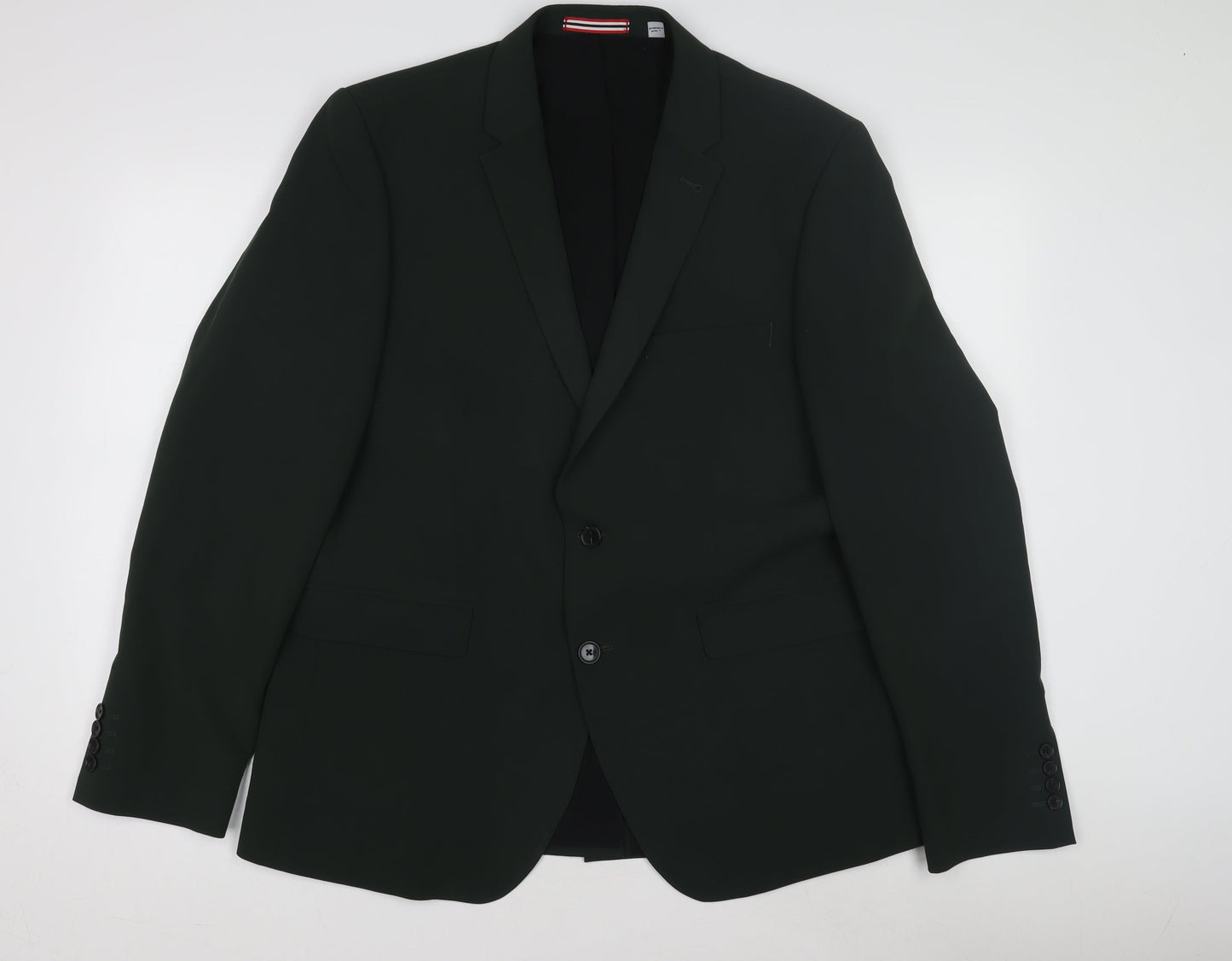 Burton Menswear Green Slim Blazer 44R Notch Lapel