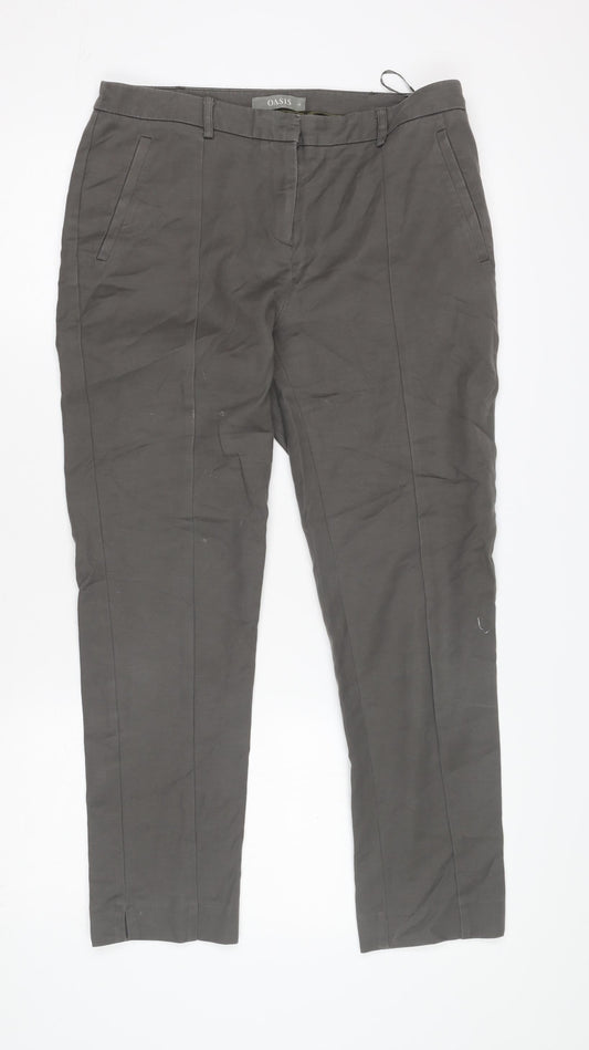Oasis Grey Women's Trousers Size 12 Regular Fit