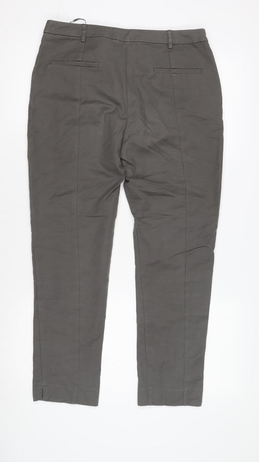 Oasis Grey Women's Trousers Size 12 Regular Fit