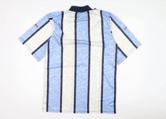 Vintage Men's Blue Striped Football Jersey M