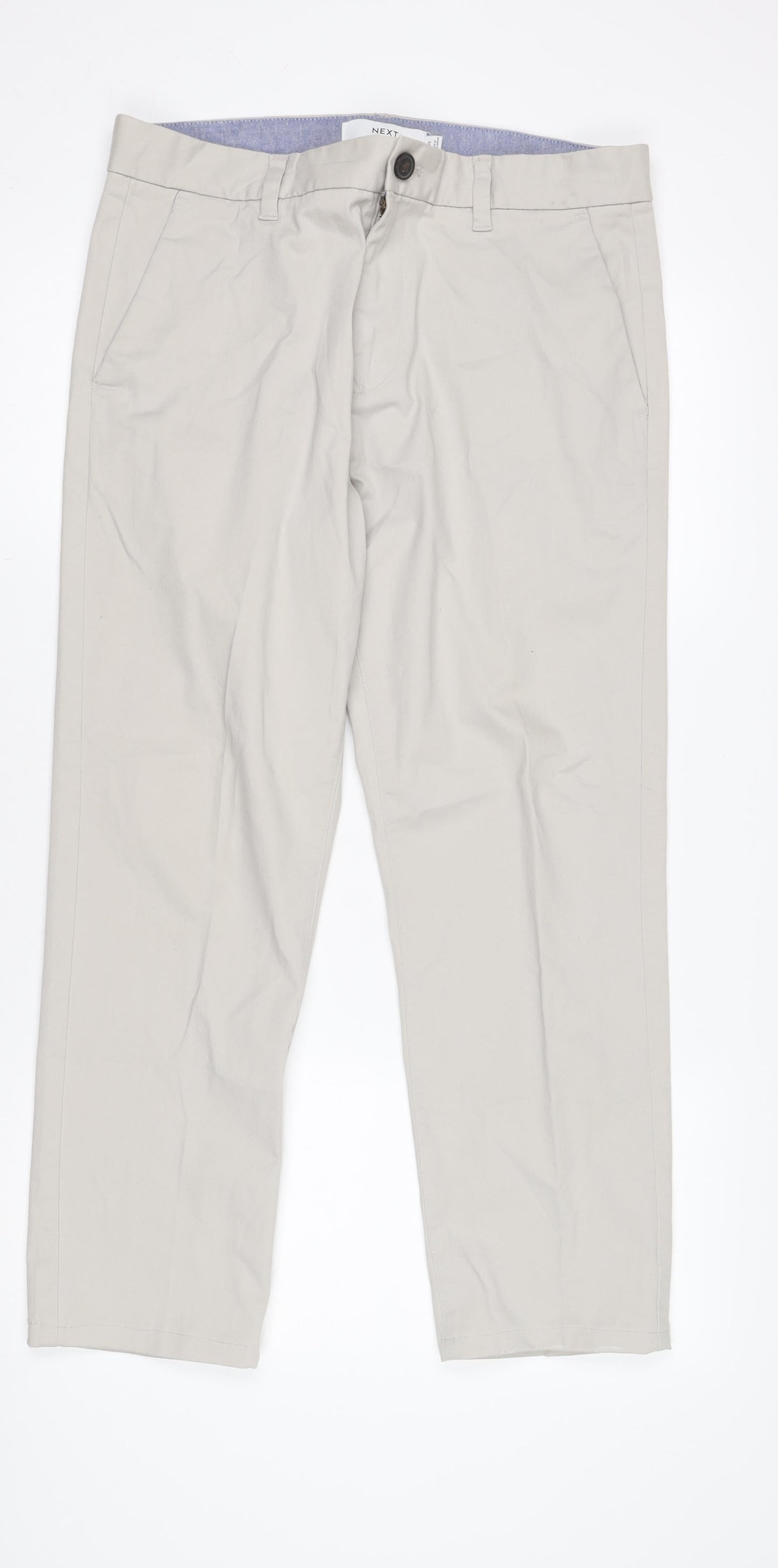 Next Men's Beige Slim Fit Chino Trousers 32S