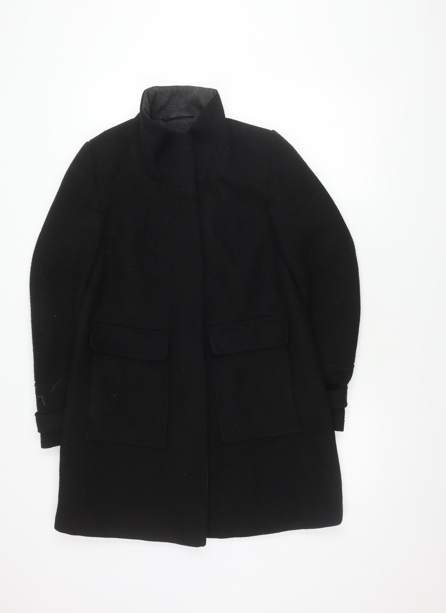 Next Women's Black Coat Size 8 with Polyester Blend