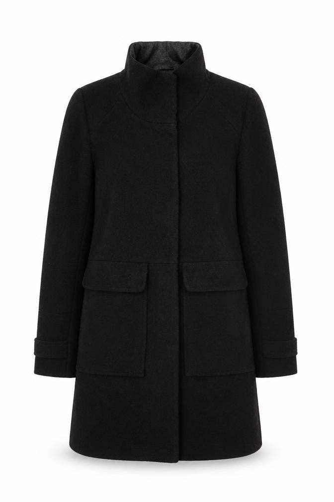Next Women's Black Coat Size 8 with Polyester Blend