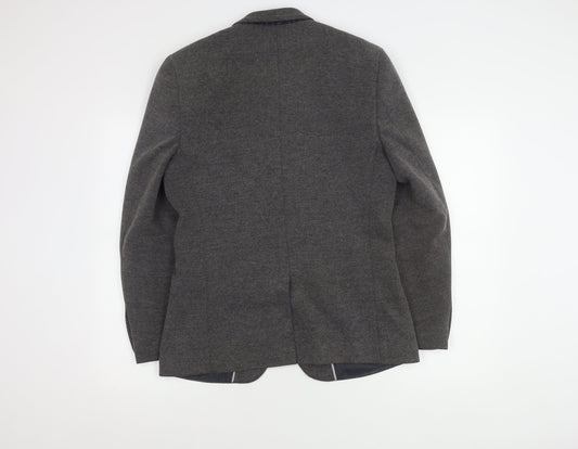 Harry Brown Grey Men's Blazer, Size 38R, Casual, Two-Button