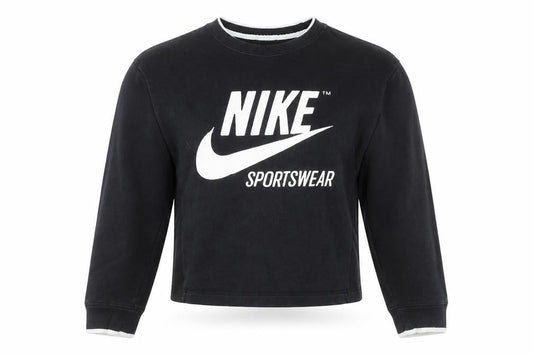 Womens UK XS Regular Nike Black Pullover Sweatshirt