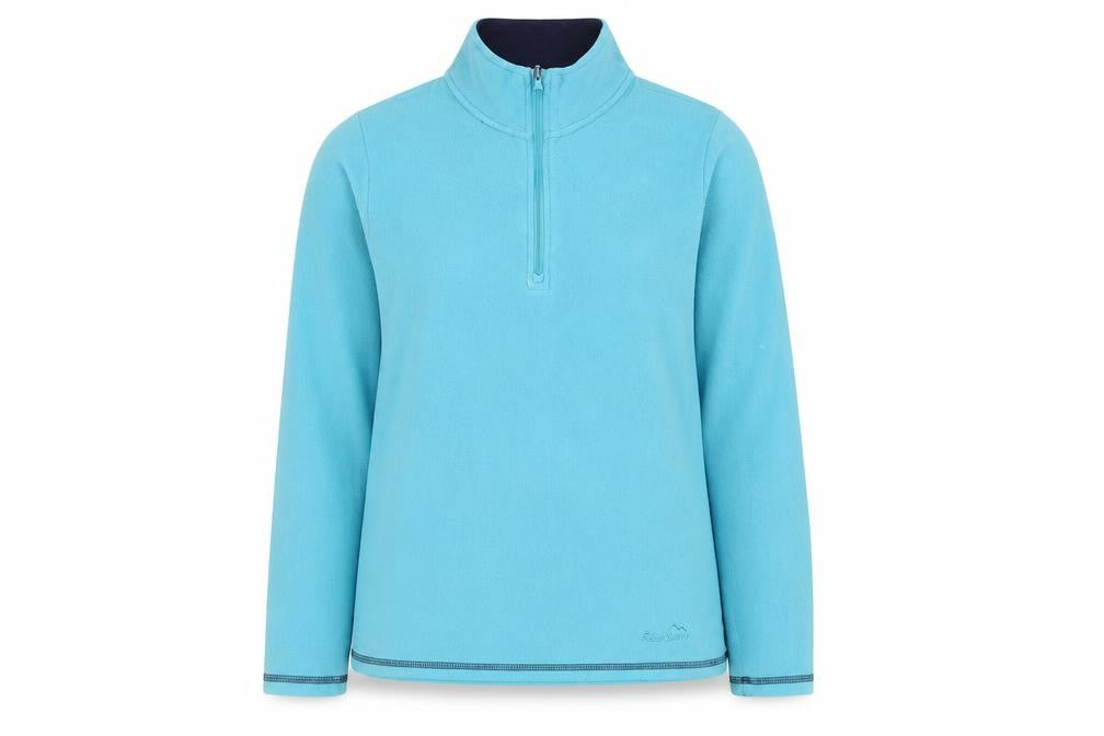 Front view of Peter Storm girls’ blue fleece pullover hooded sweatshirt, size 12