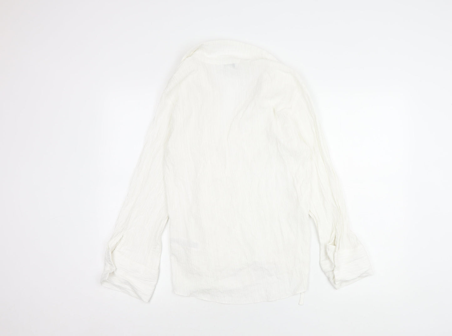 Topshop Women's White Long Sleeve Shirt Size 8