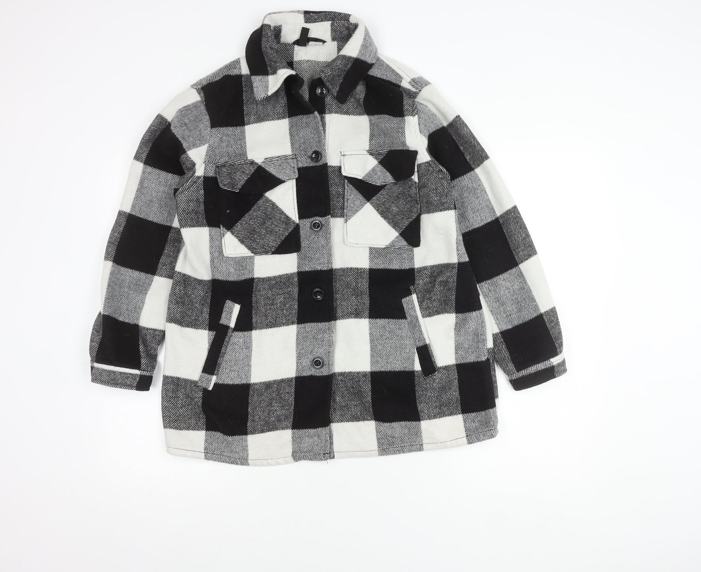 H&M Women's Black White Check Jacket Size S