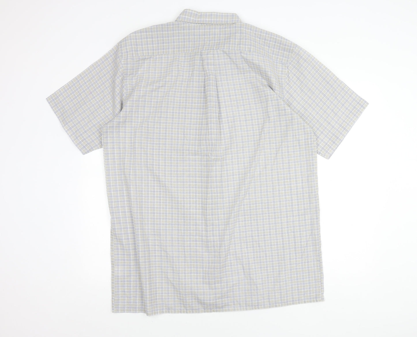Charles Norton Men's Beige Check Button-Up Shirt XL