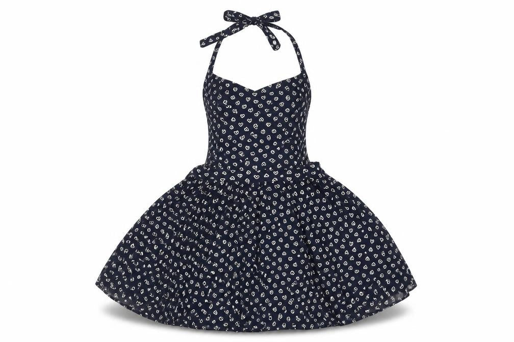Front view of Henry Holland Women's Blue Pinafore Dress, size 6