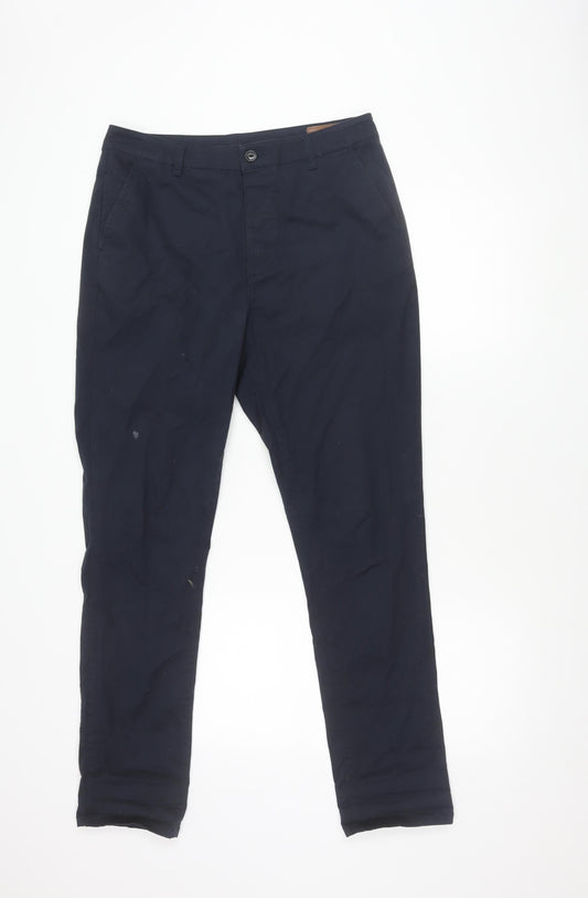 ASOS Men's Blue Trousers Size 32 34L Cotton Blend