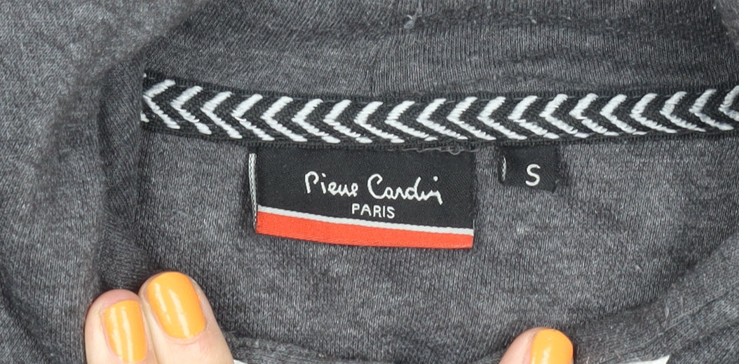 Pierre Cardin Men's Grey Small Pullover Hoodie