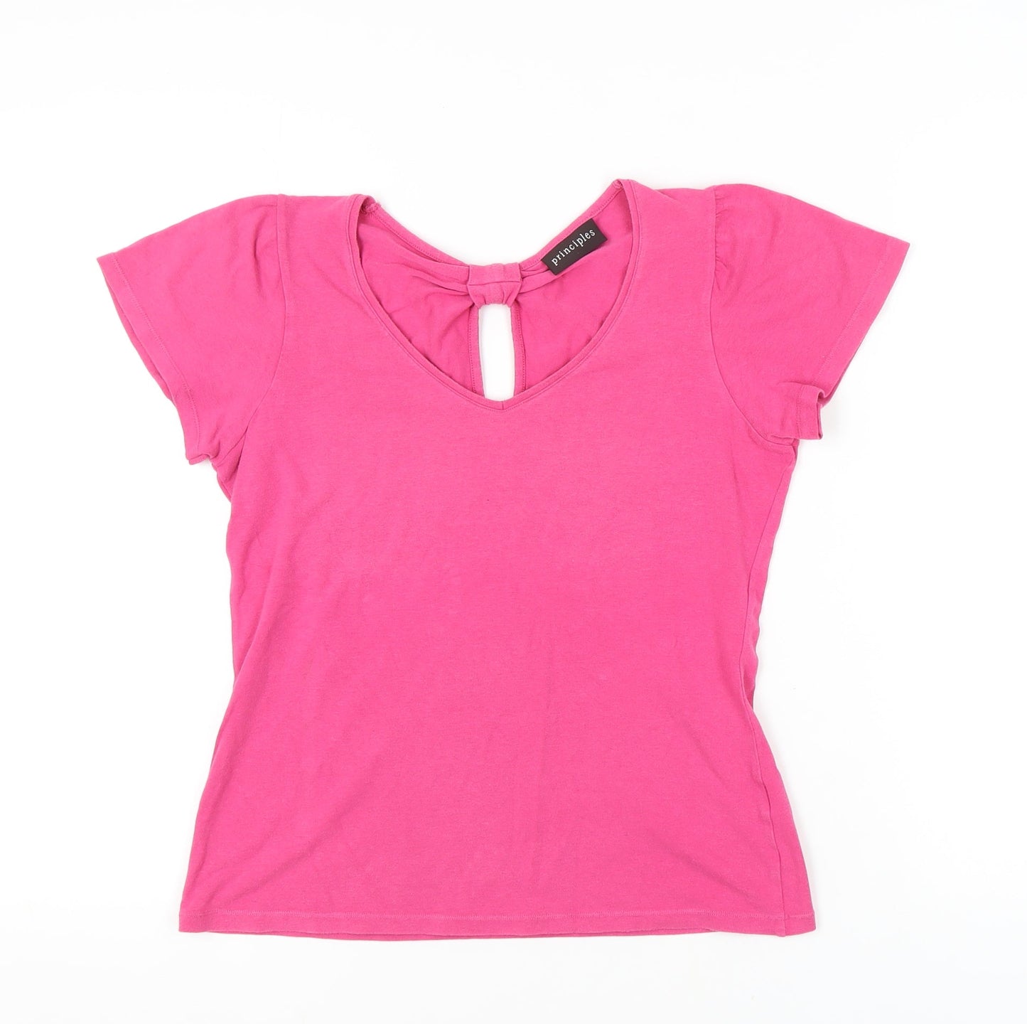Principles Women's Pink V-Neck T-Shirt, Size 14