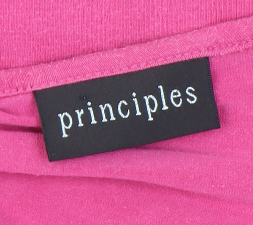 Principles Women's Pink V-Neck T-Shirt, Size 14
