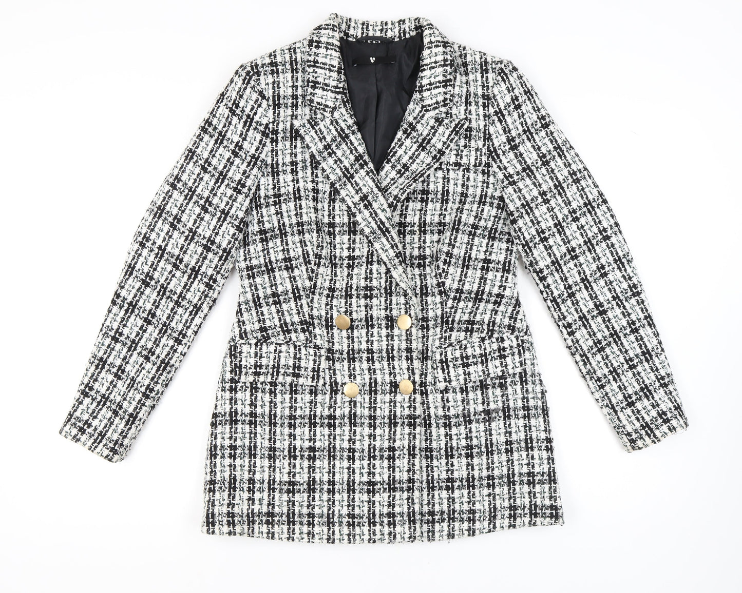 V by Very Women's Black Houndstooth Blazer Size 12