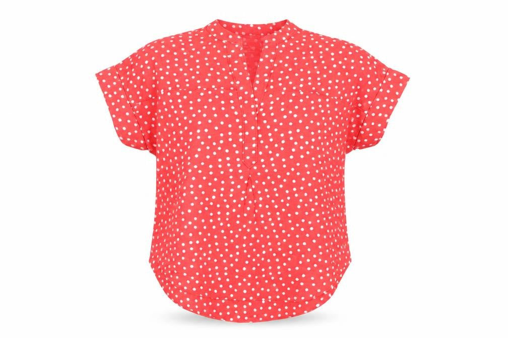Marks and Spencer Women's Red Polka Dot Top Size 8