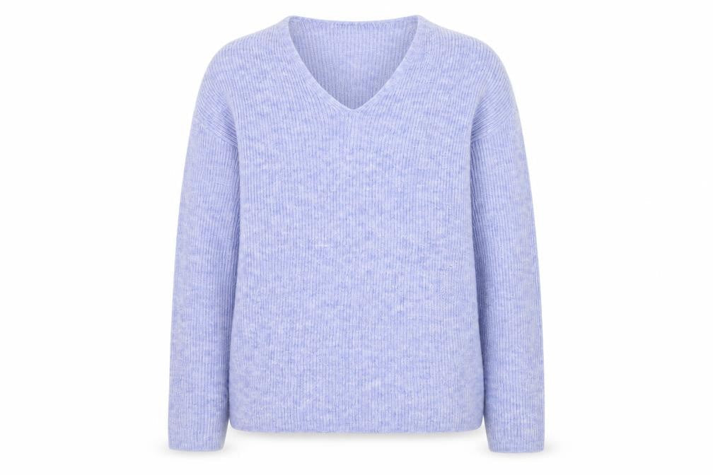 Front view of Only Women's Blue V-Neck jumper S