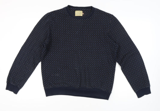 John Lewis & Co. Men's Blue Polka Dot Sweatshirt M