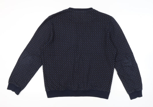 John Lewis & Co. Men's Blue Polka Dot Sweatshirt M