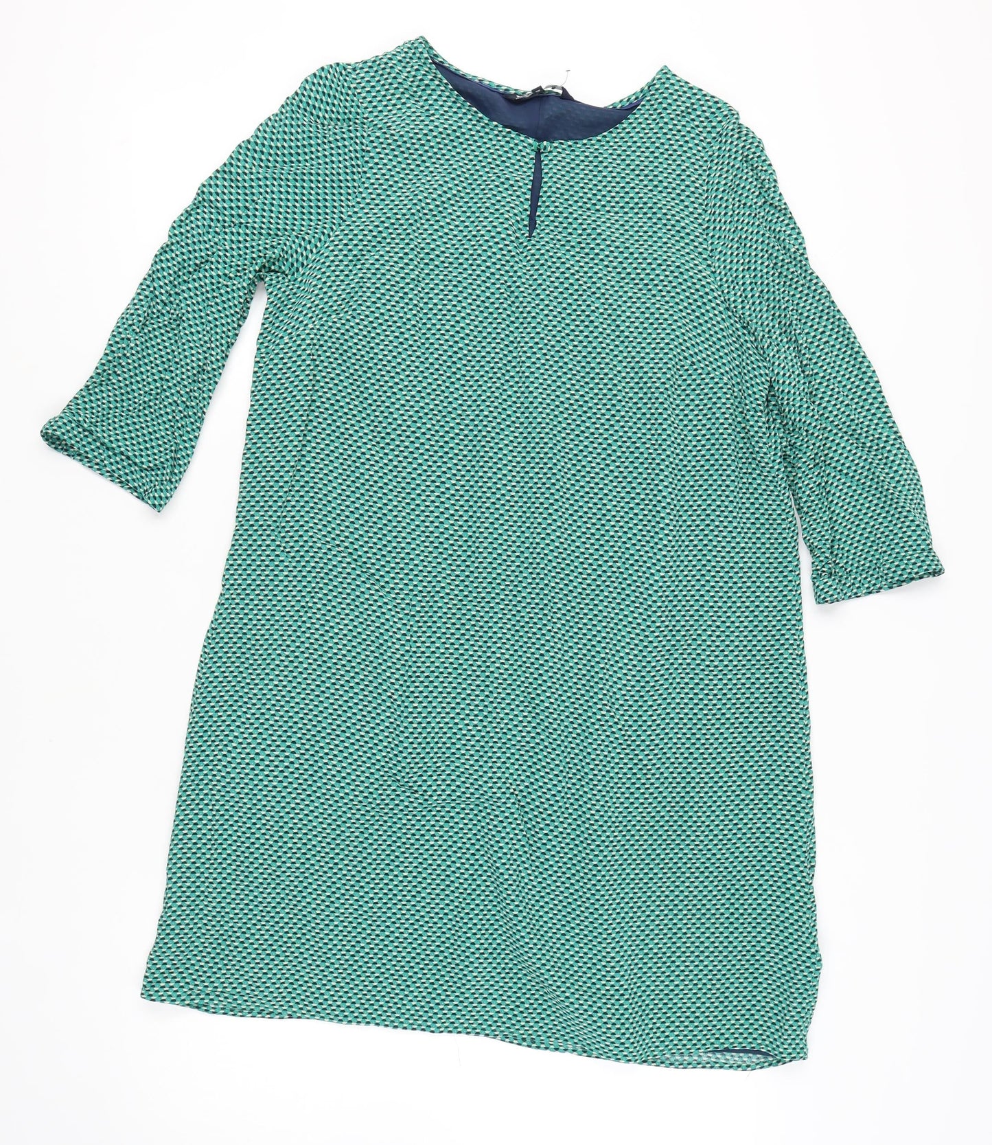 Crew Clothing Co Women’s Green Geometric Dress Size 14