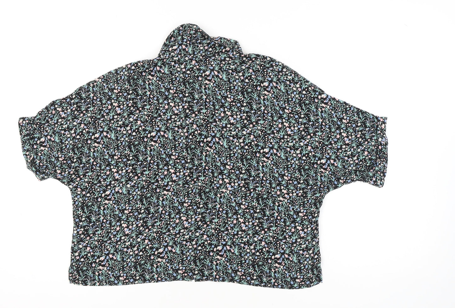 Topshop Women's Floral Collared Blouse - UK 12