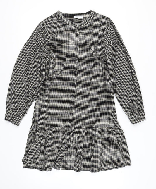 Anna Bernini Women's Black Check Shirt Dress L