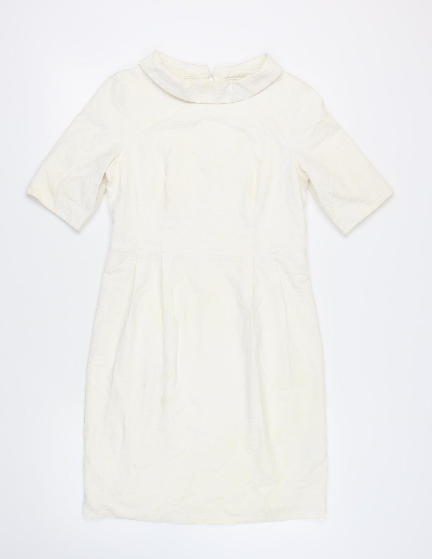 Boden Women's Ivory Sheath Dress, Size 12, Classic Style