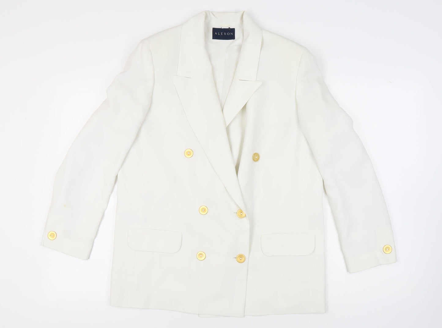 Alexon Women's White Double-Breasted Blazer Size 12
