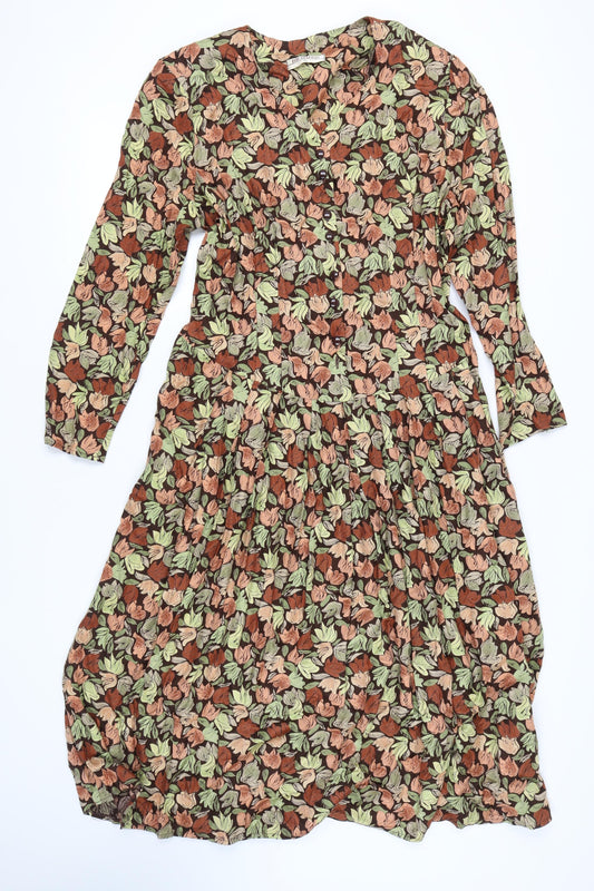 Richards Women's Multicoloured Floral Midi Dress Size 18
