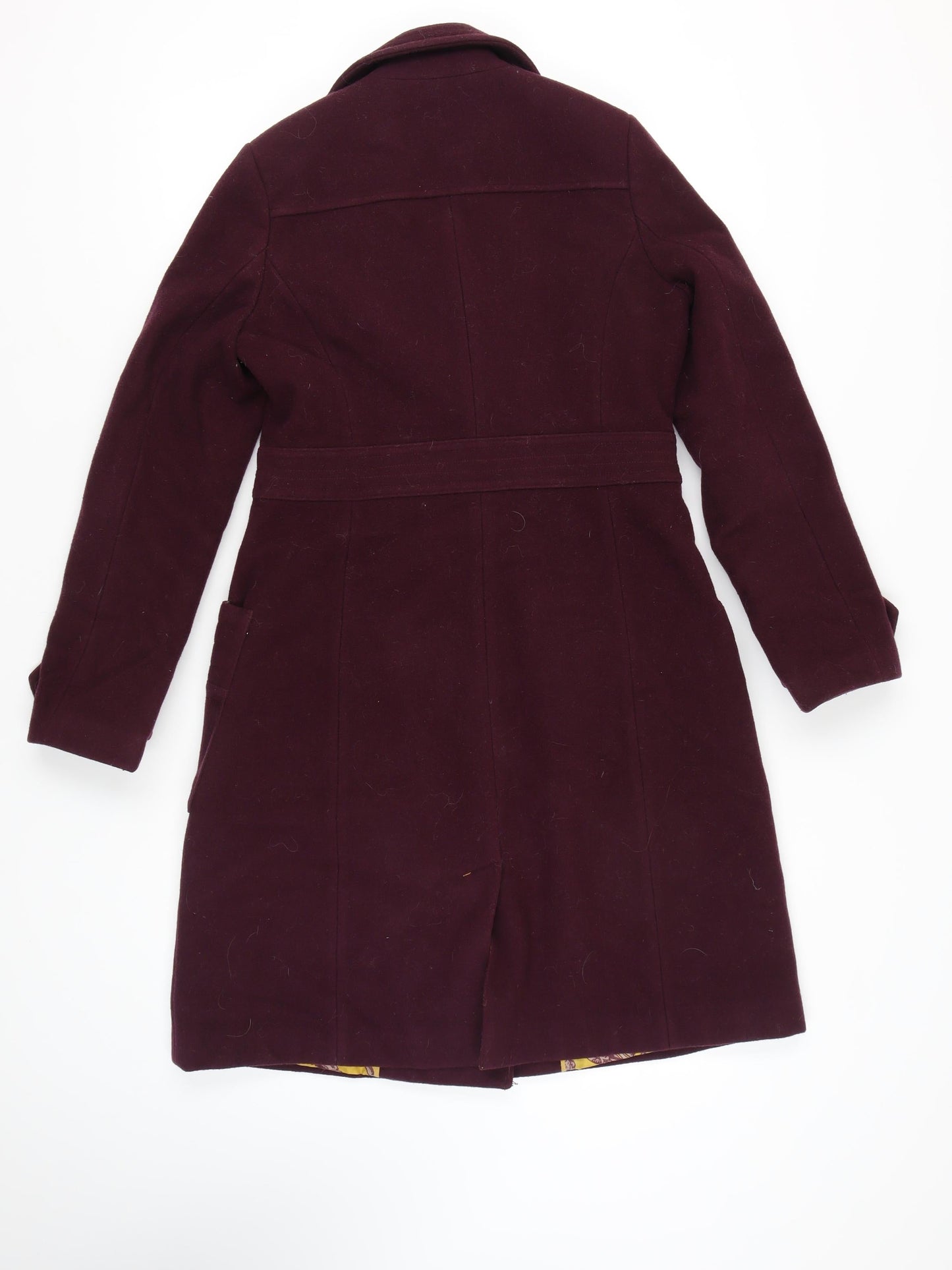 Joules Women's Purple Pea Coat Size 12 Wool Blend
