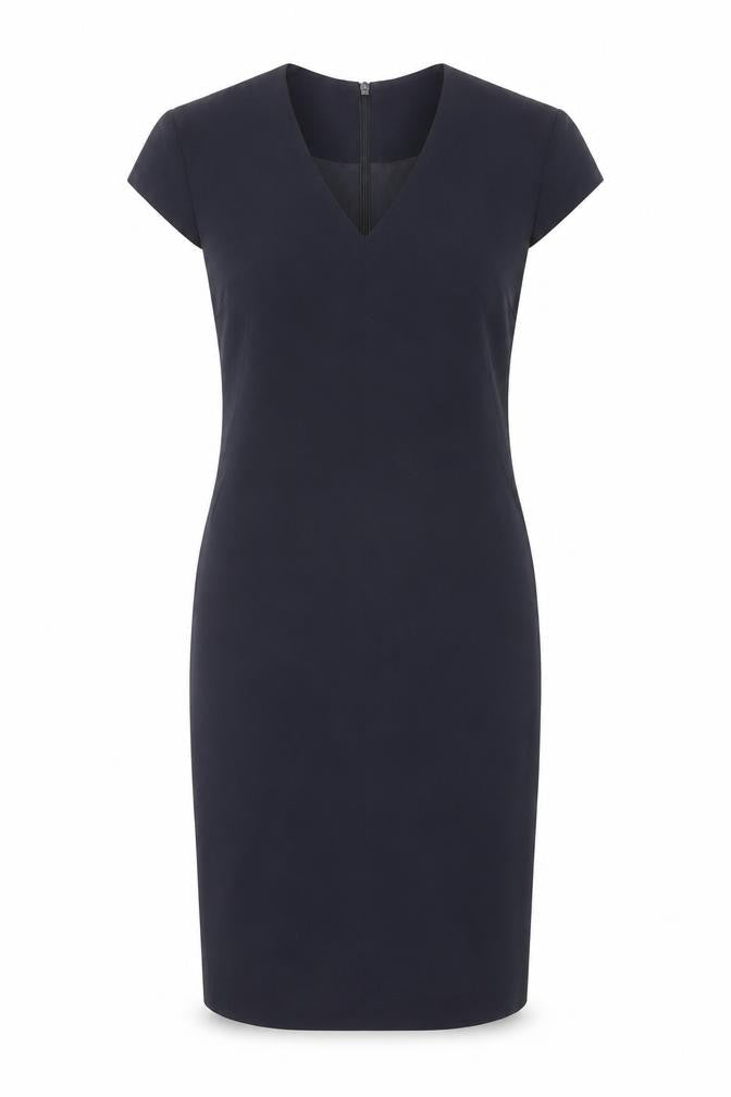Jigsaw Women Black V-Neck Cap Sleeve Dress, Size 8
