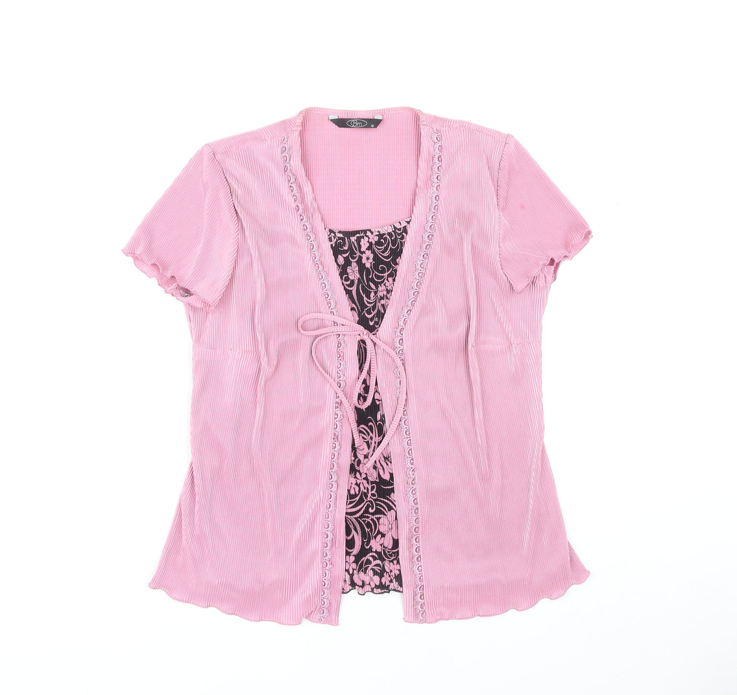 Bm Women's Pink Tunic Blouse, Size 16, Casual Style