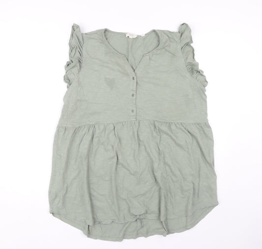Fat Face Women's Green Sleeveless Top Size 16 Casual