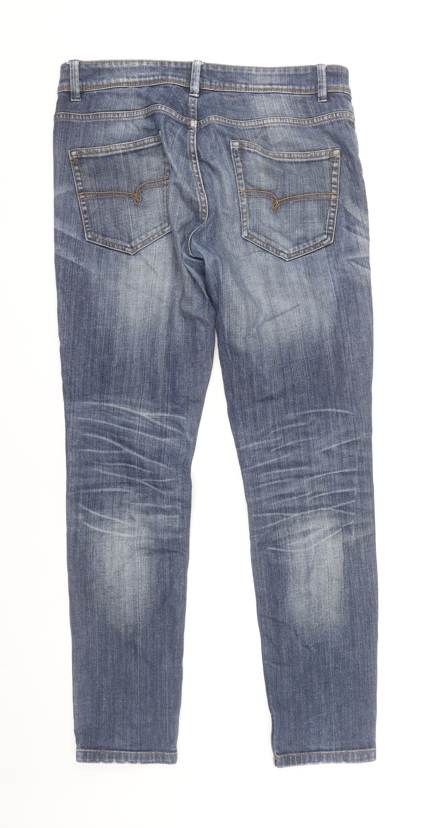 Next Men's Blue Skinny Jeans 32 Waist Mid Rise