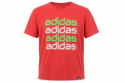 Mens UK Size L adidas Red  Cotton T-Shirt