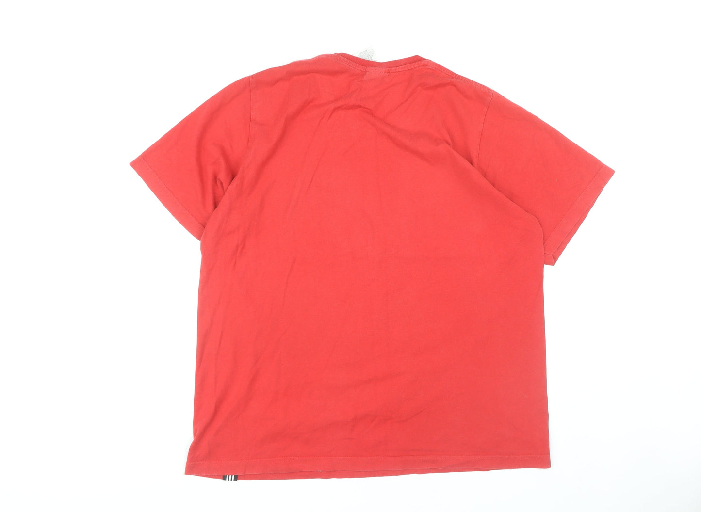 Adidas Men's Red Graphic Print T-Shirt, Size L