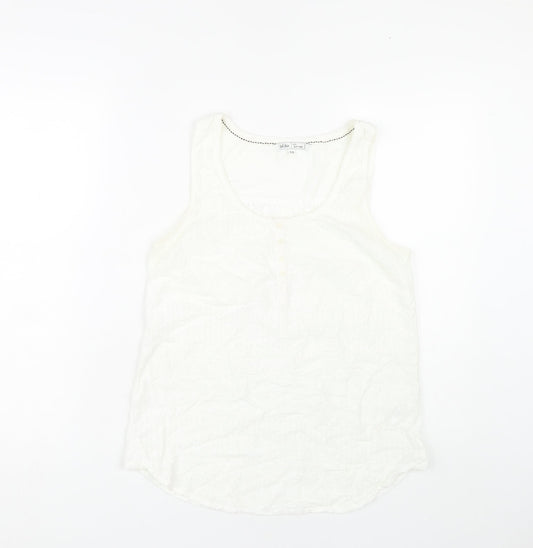 Fat Face Women's White Cotton Tank Top Size 10