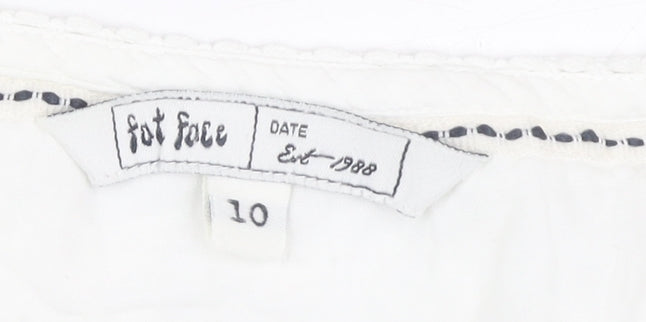 Fat Face Women's White Cotton Tank Top Size 10